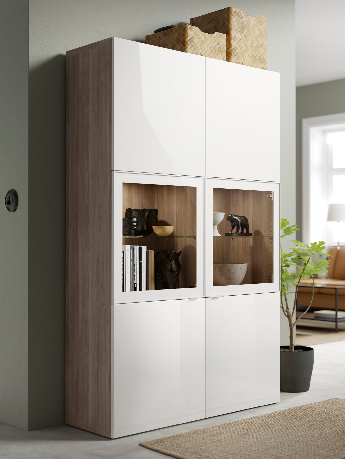 A BESTÅ storage unit in the living room.