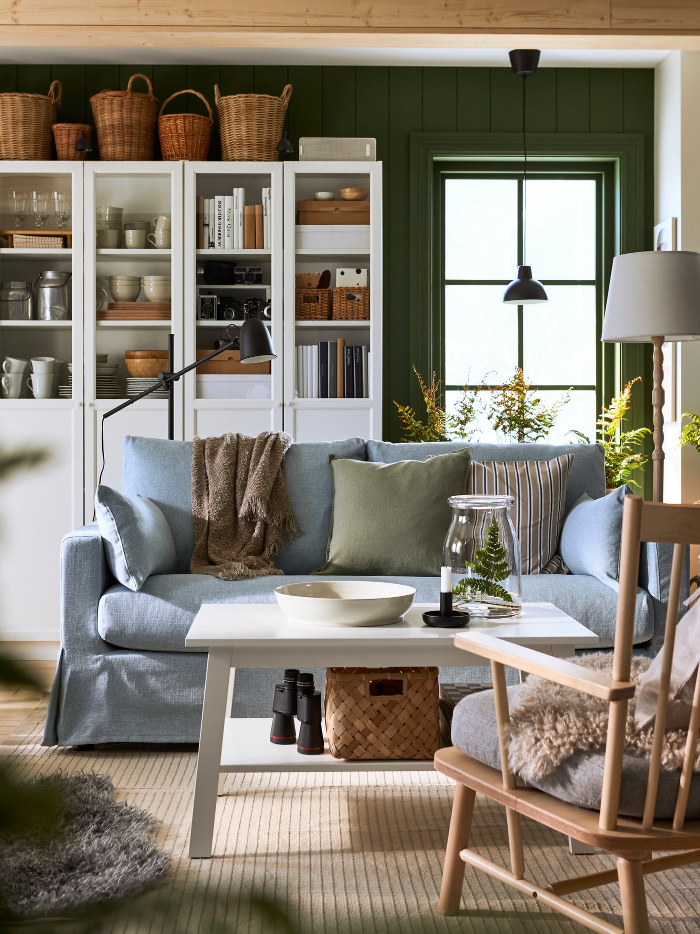 A dark grey EVALI throw in the living room