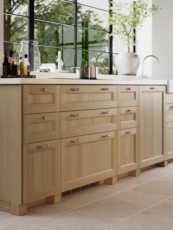 An oak VEDHAMN drawer front