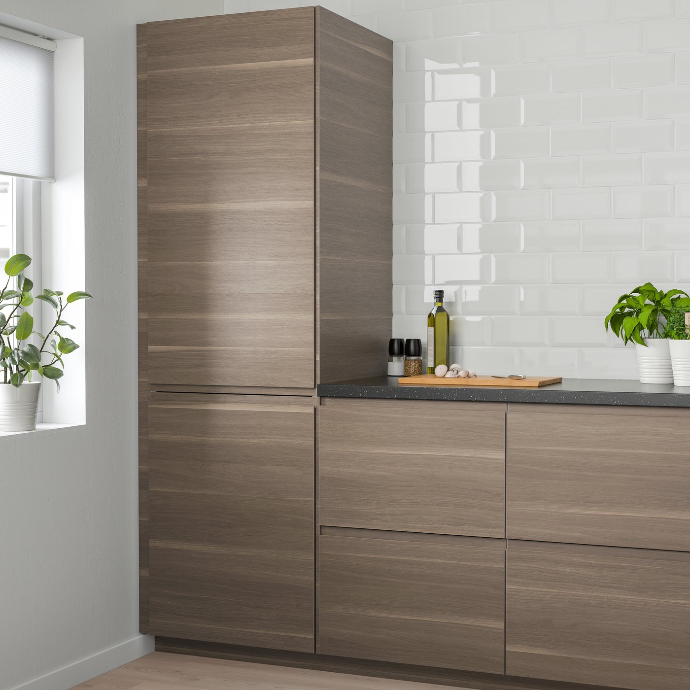 A walnut effect VOXTORP door