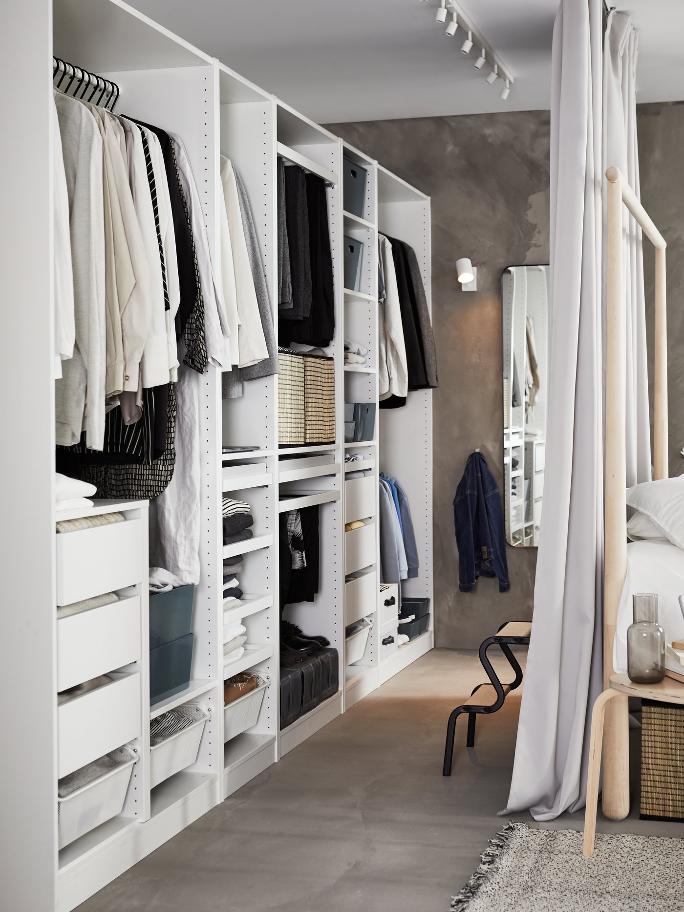 A birch/Luröy GJÖRA bed frame in the bedroom