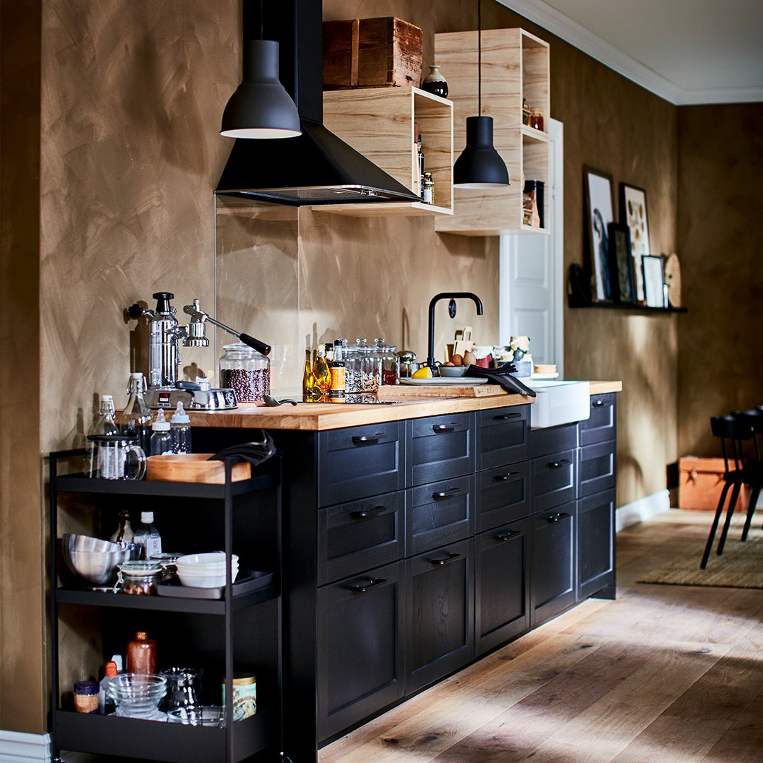 An ash TUTEMO open cabinet in the kitchen
