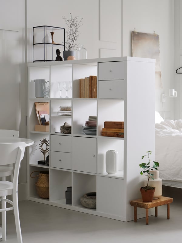 white KALLAX bookcase