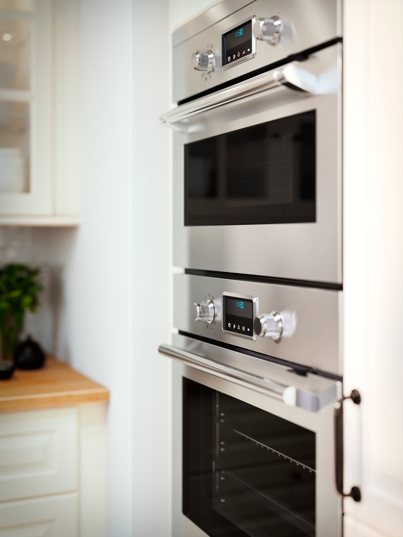 An IKEA 500 stainless steel colour FORNEBY forced air oven with direct steam