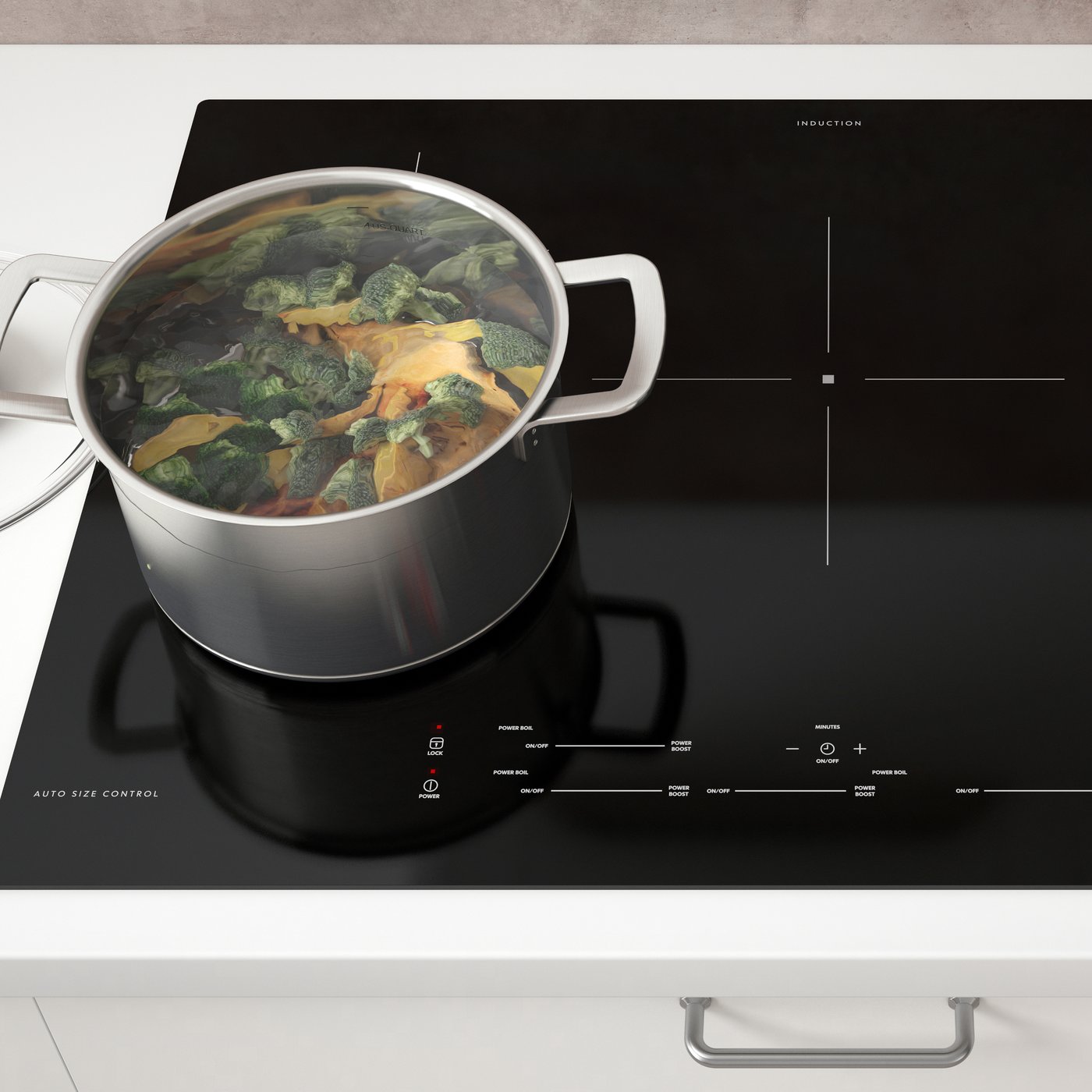 Een zwarte SÄRKLASSIG inductiekookplaat in de keuken