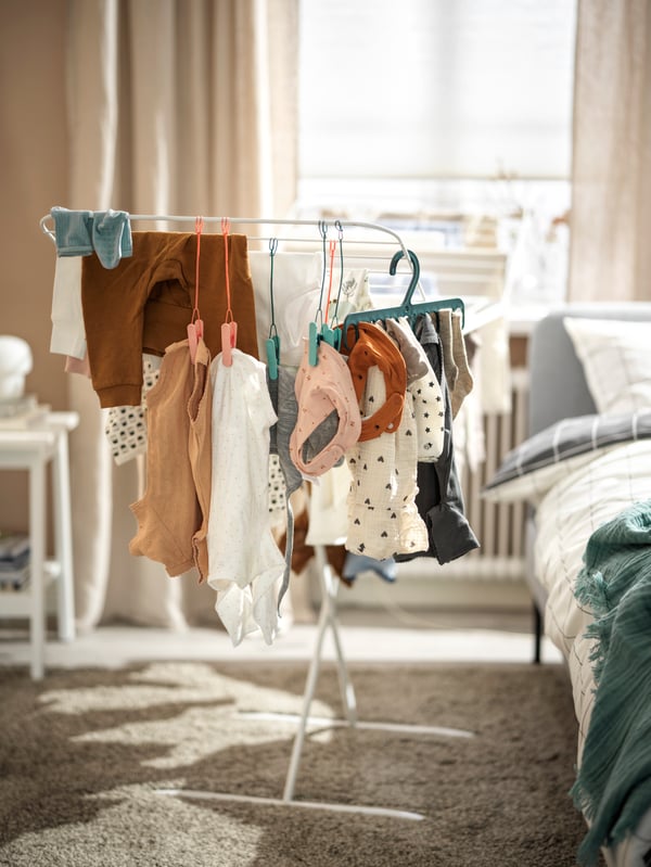 MULIG drying rack in a house.