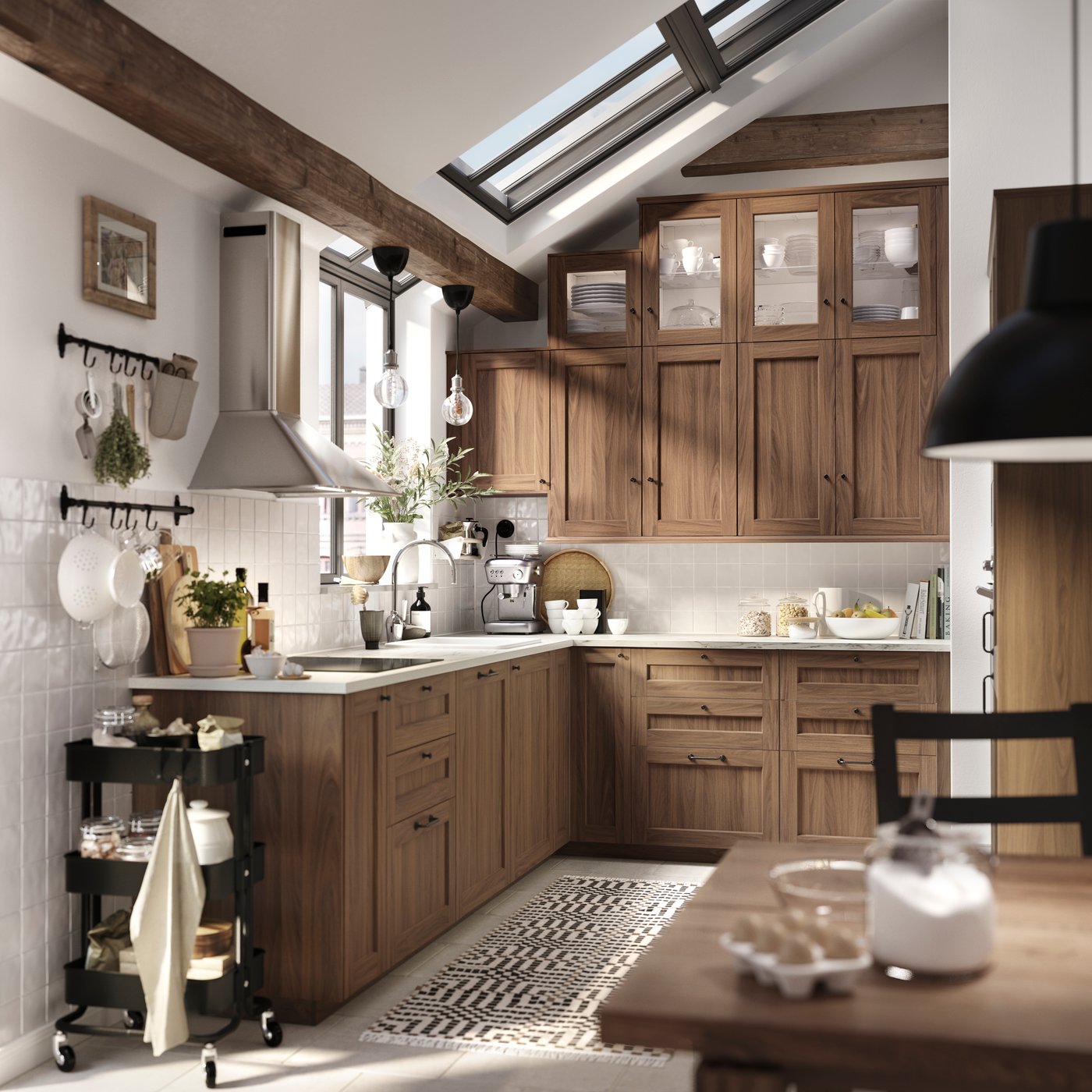 A brown walnut effect ENKÖPING door