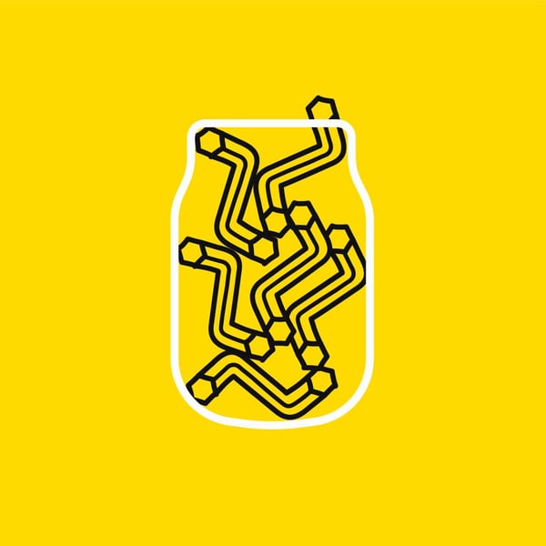 A drawn pot with Allen keys on a yellow background.