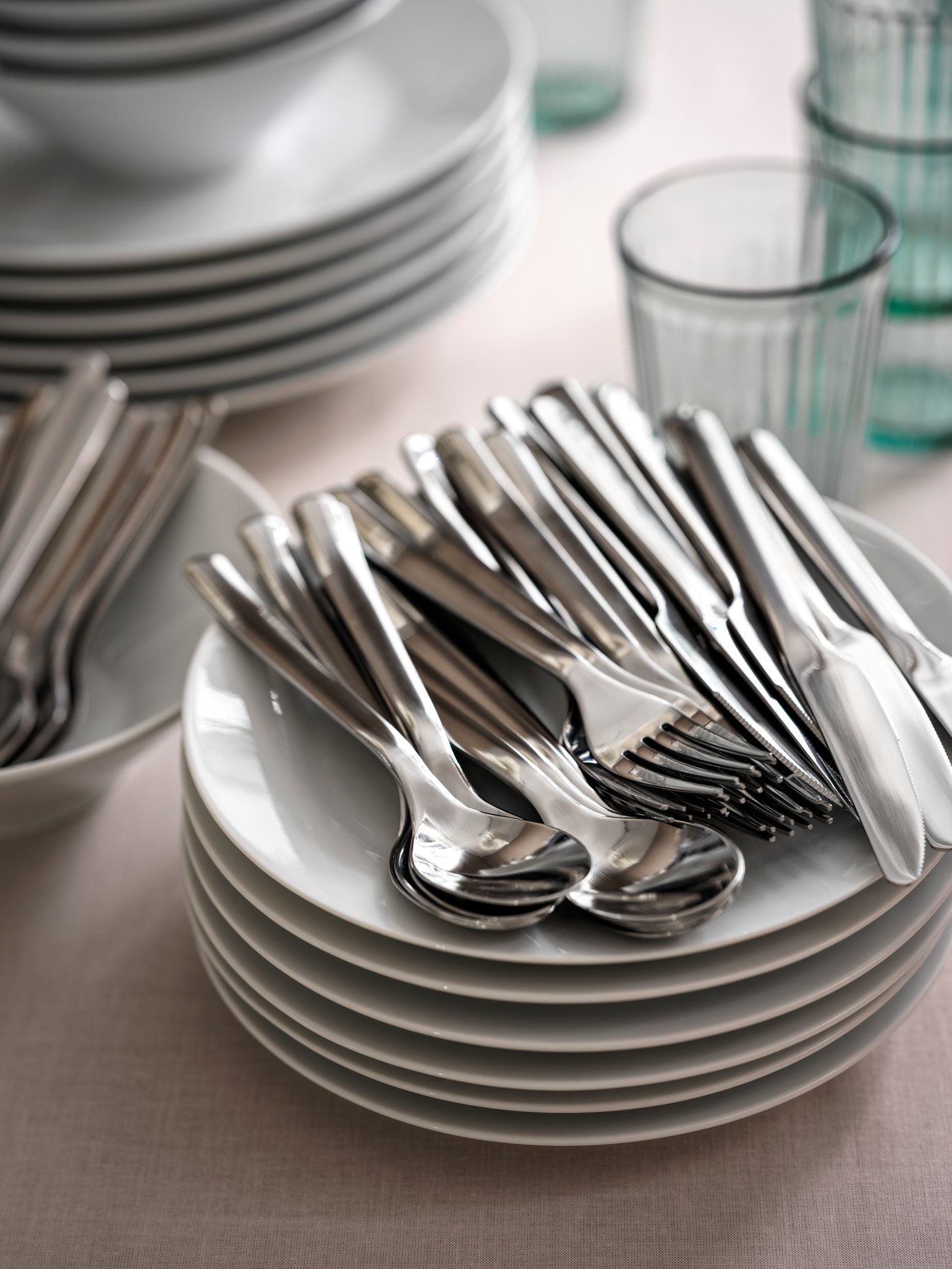 IKEA 365+ pribor za jelo od nerđajućeg čelika, 56 delova