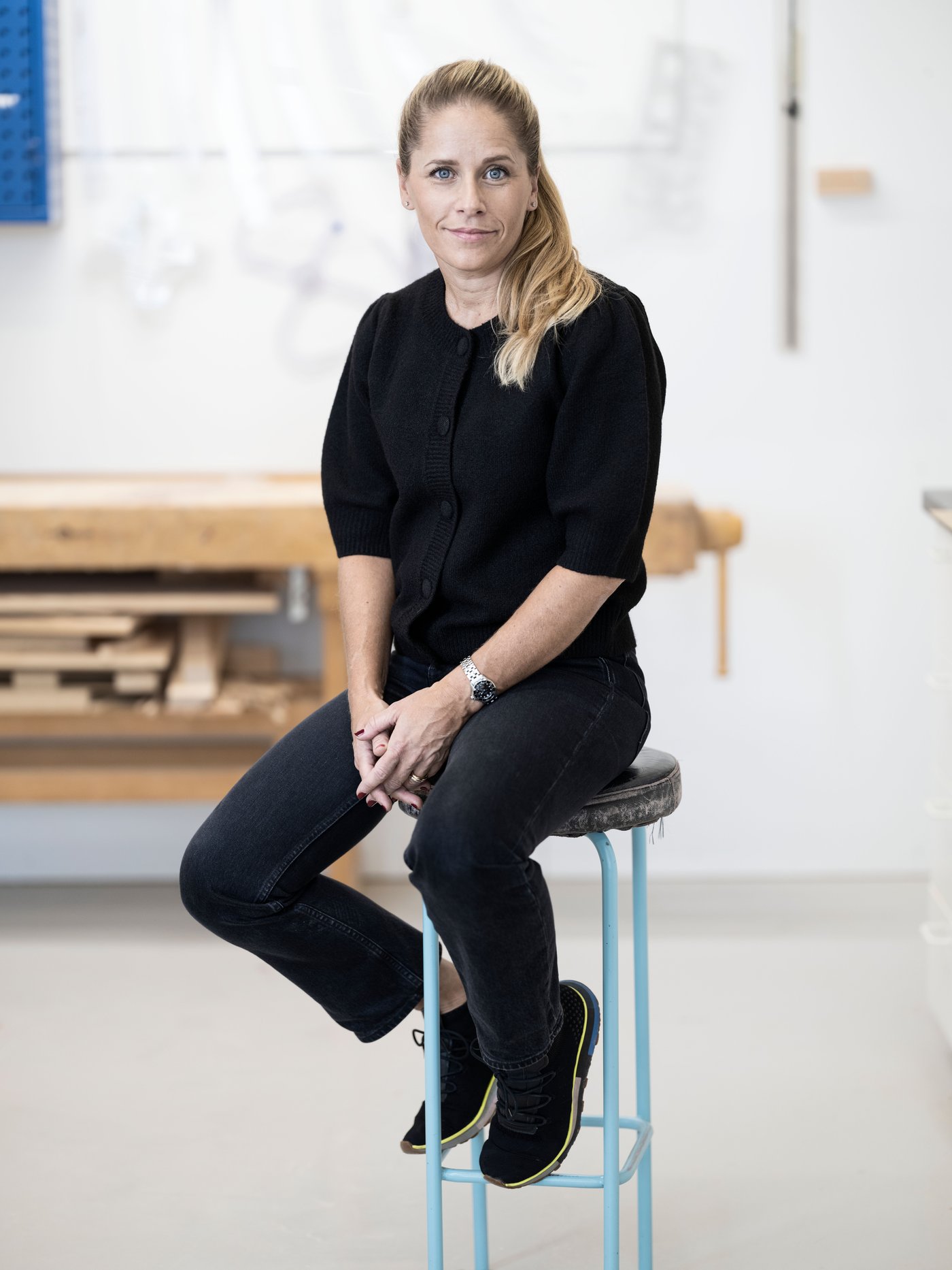 Sarah Fager sitting on a chair