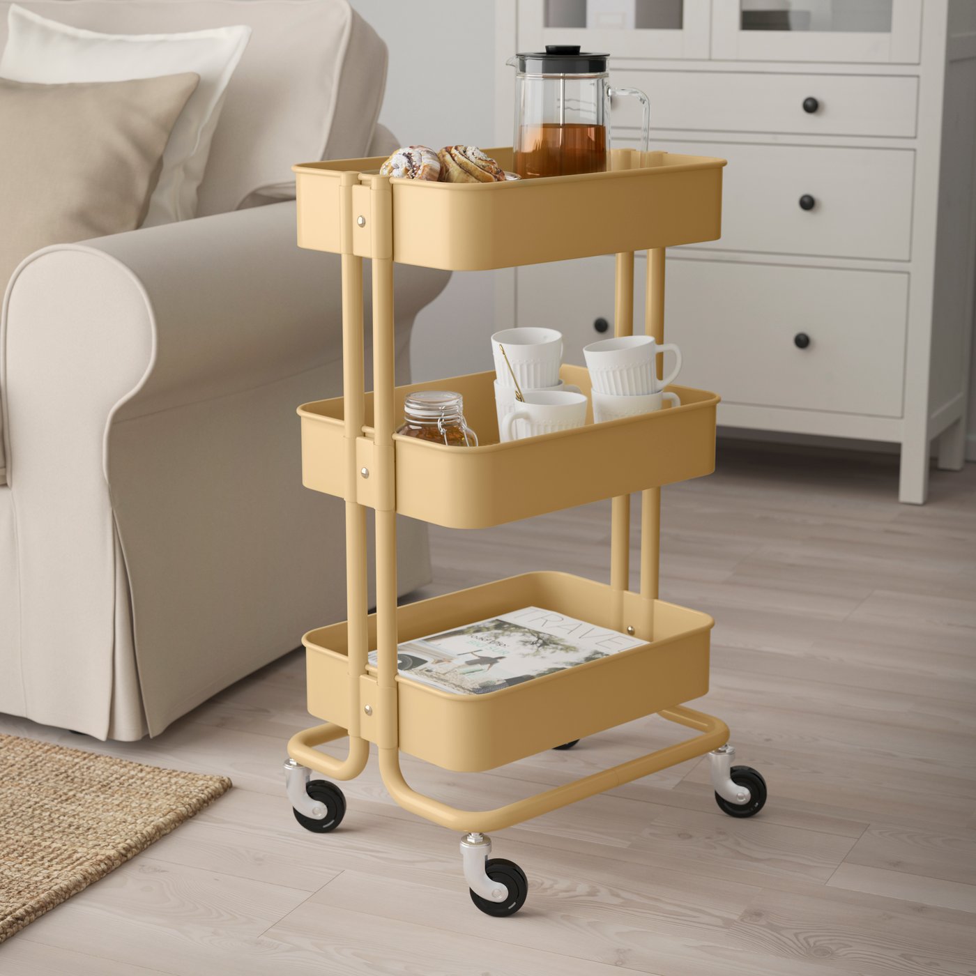 An yellow RÅSKOG trolley