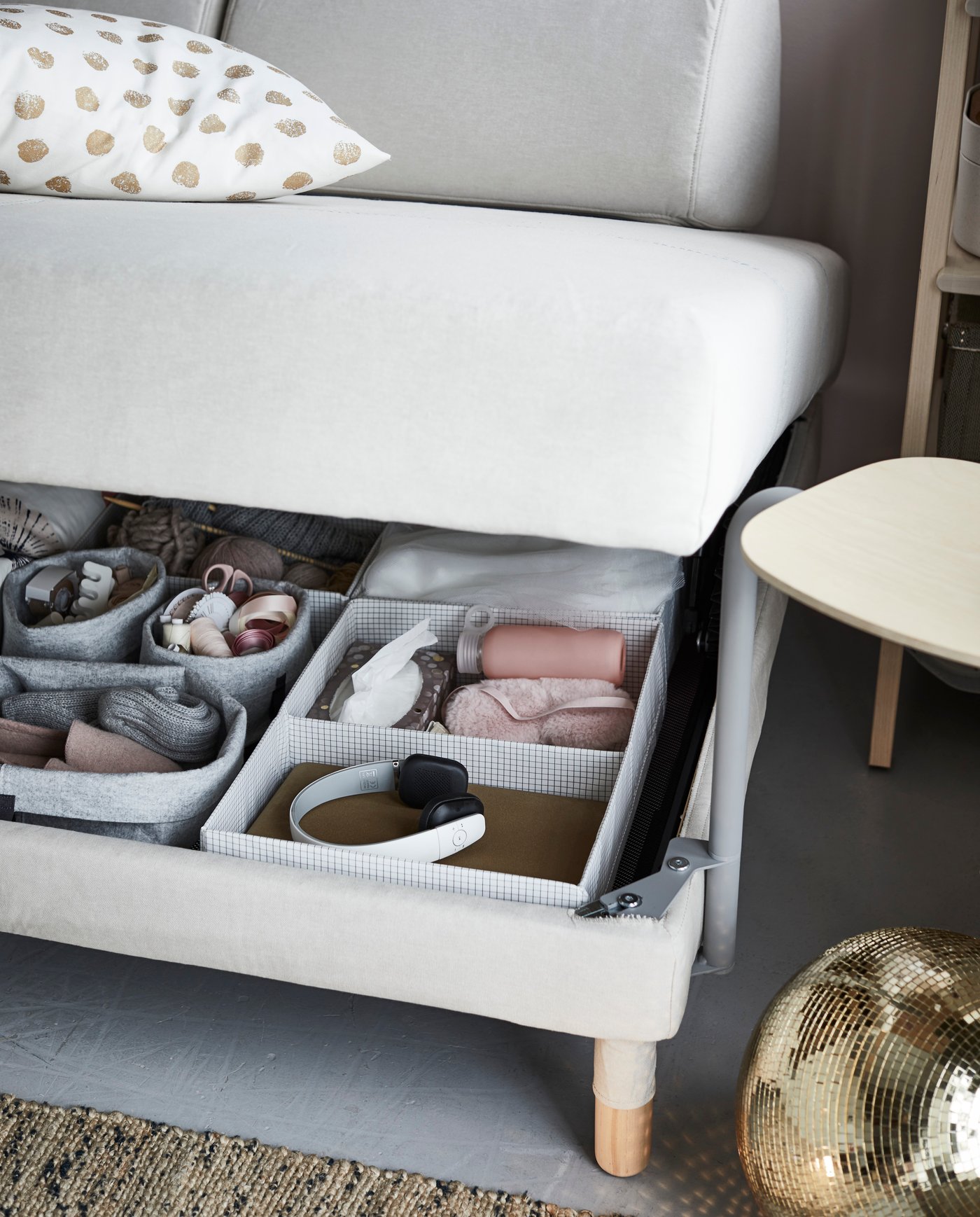 A sofa with storage 