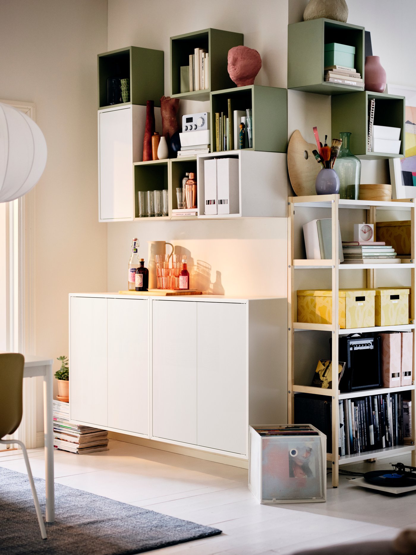 A light green EKET cabinet