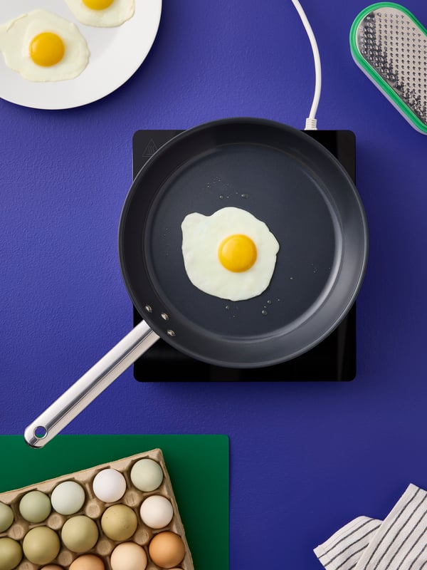 IKEA 365+ frying pan with egg.
