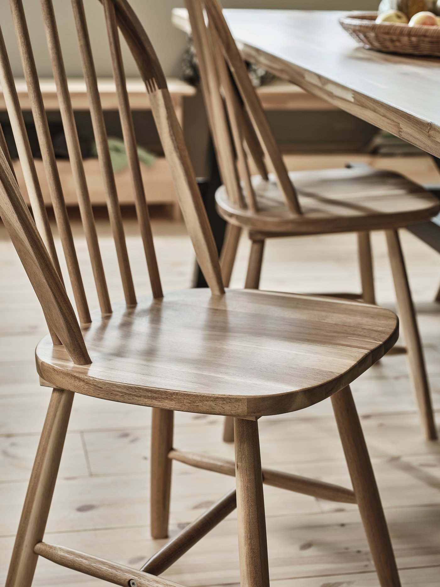 An acacia SKOGSTA chair