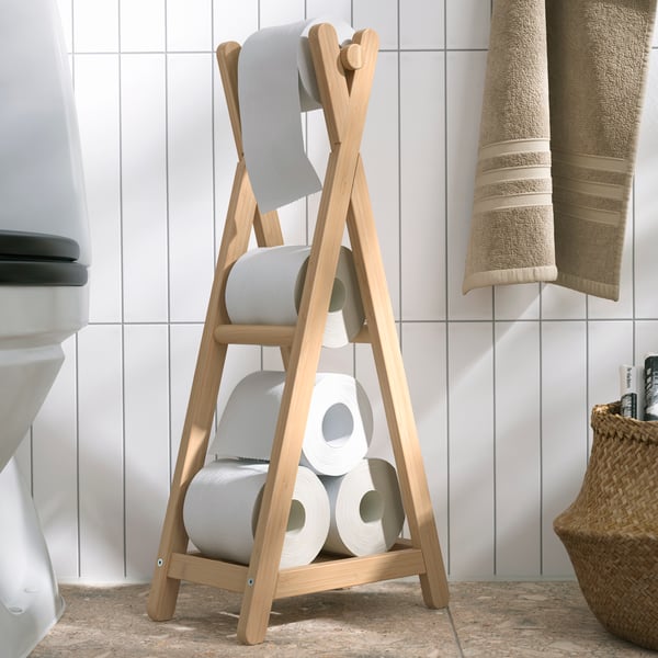 A light bamboo STEGESUND toilet roll stand