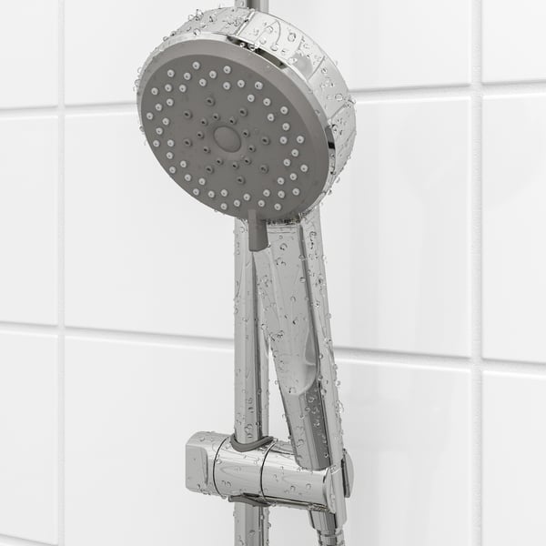 A chrome-plated BROGRUND 5-spray handshower