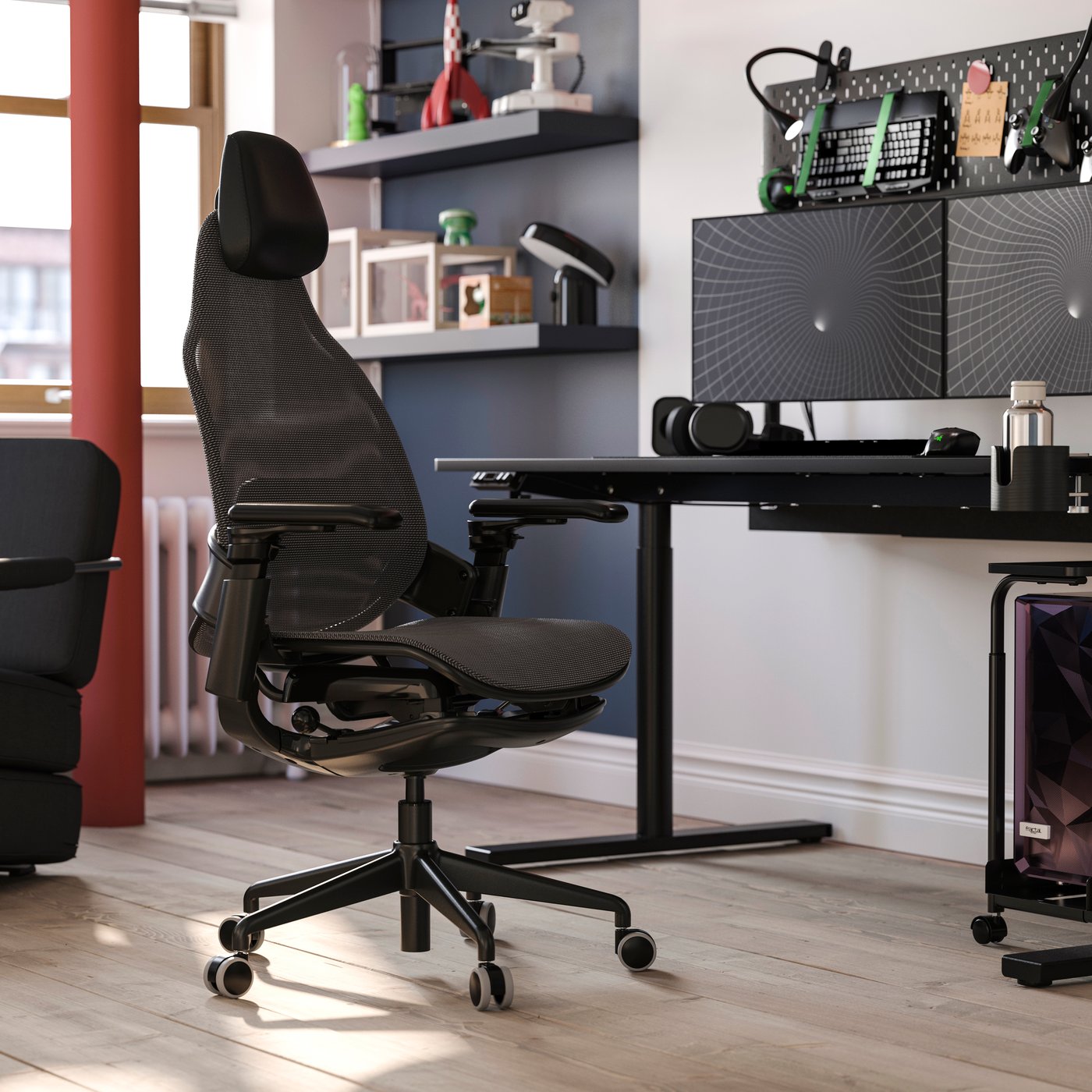 Una silla para gamers negra