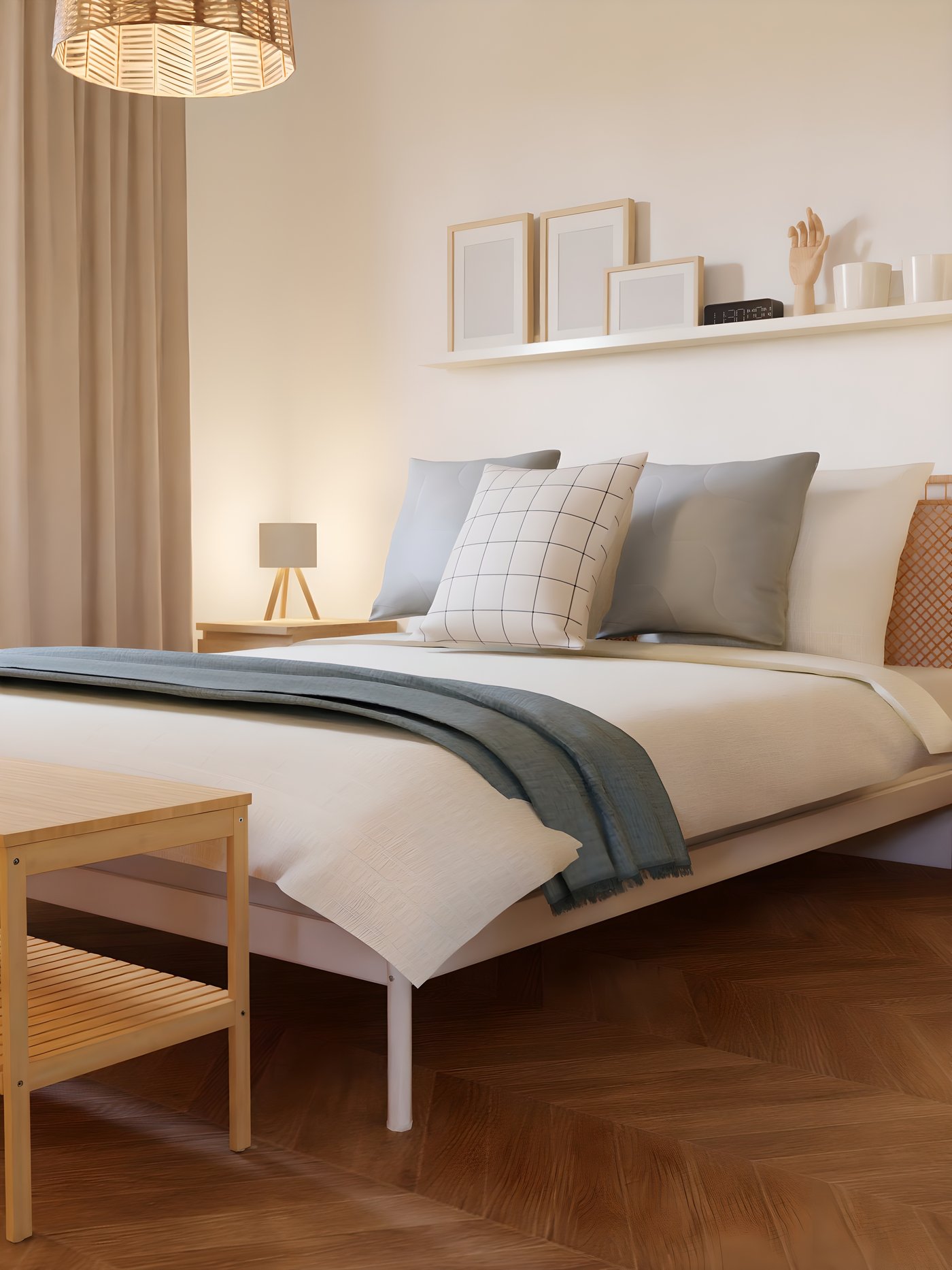 una cama en una habitación