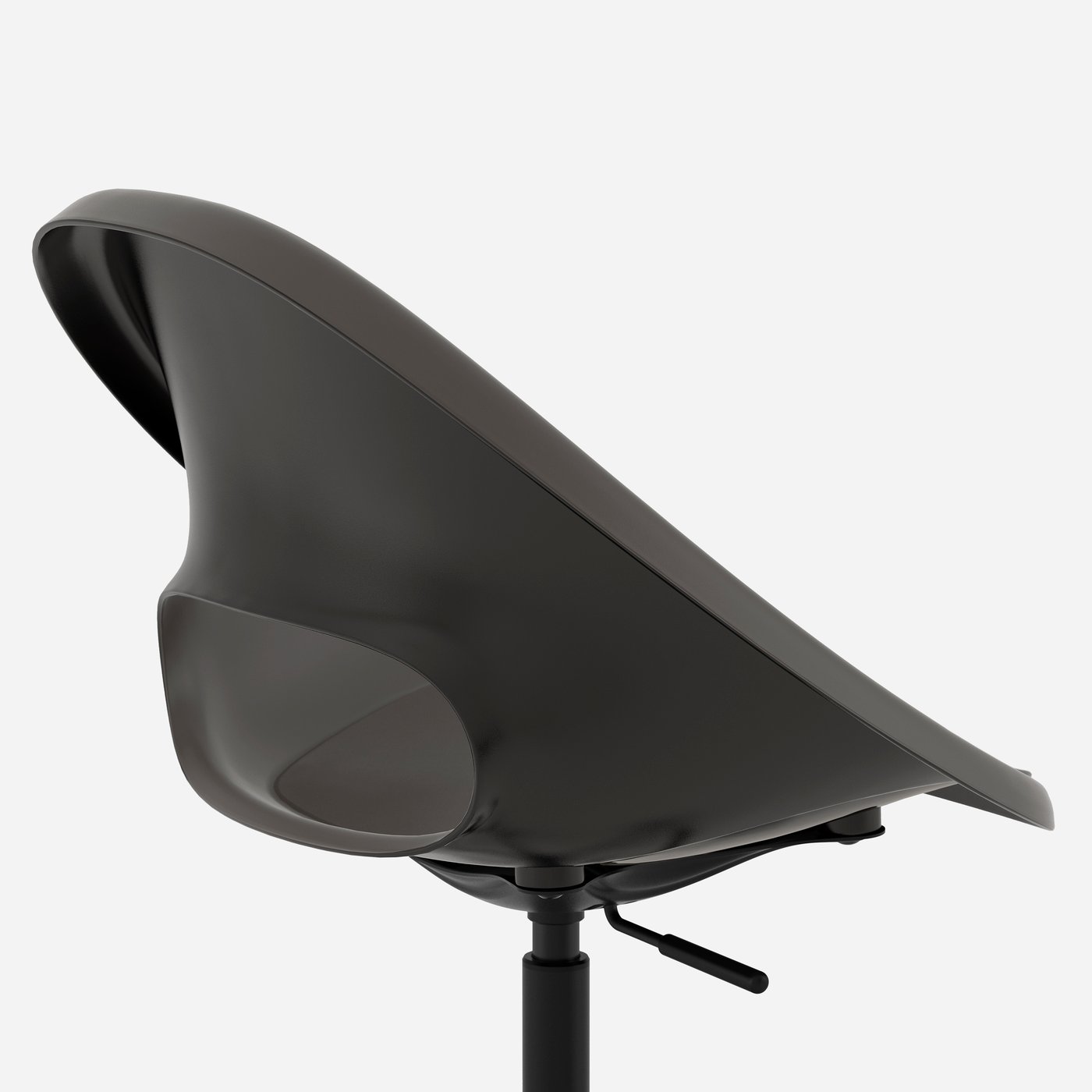 A dark grey/black MALSKÄR swivel chair in the NA