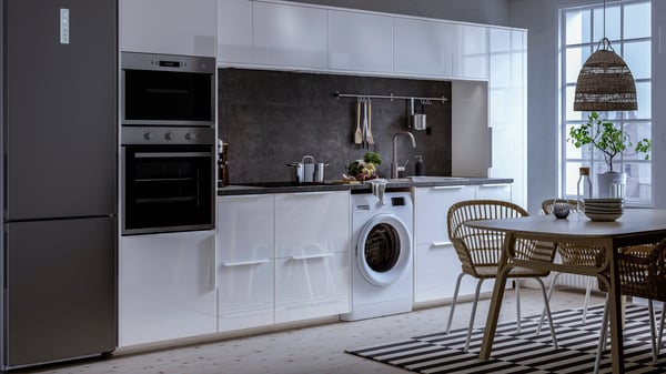 An IKEA Kitchen with appliances