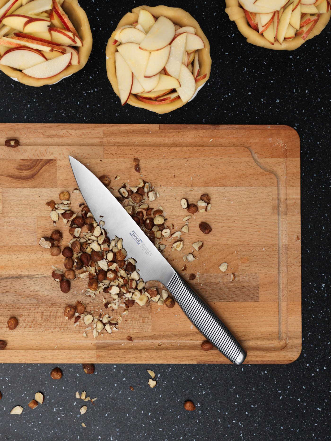 A stainless steel IKEA 365+ cook's knife in the NA