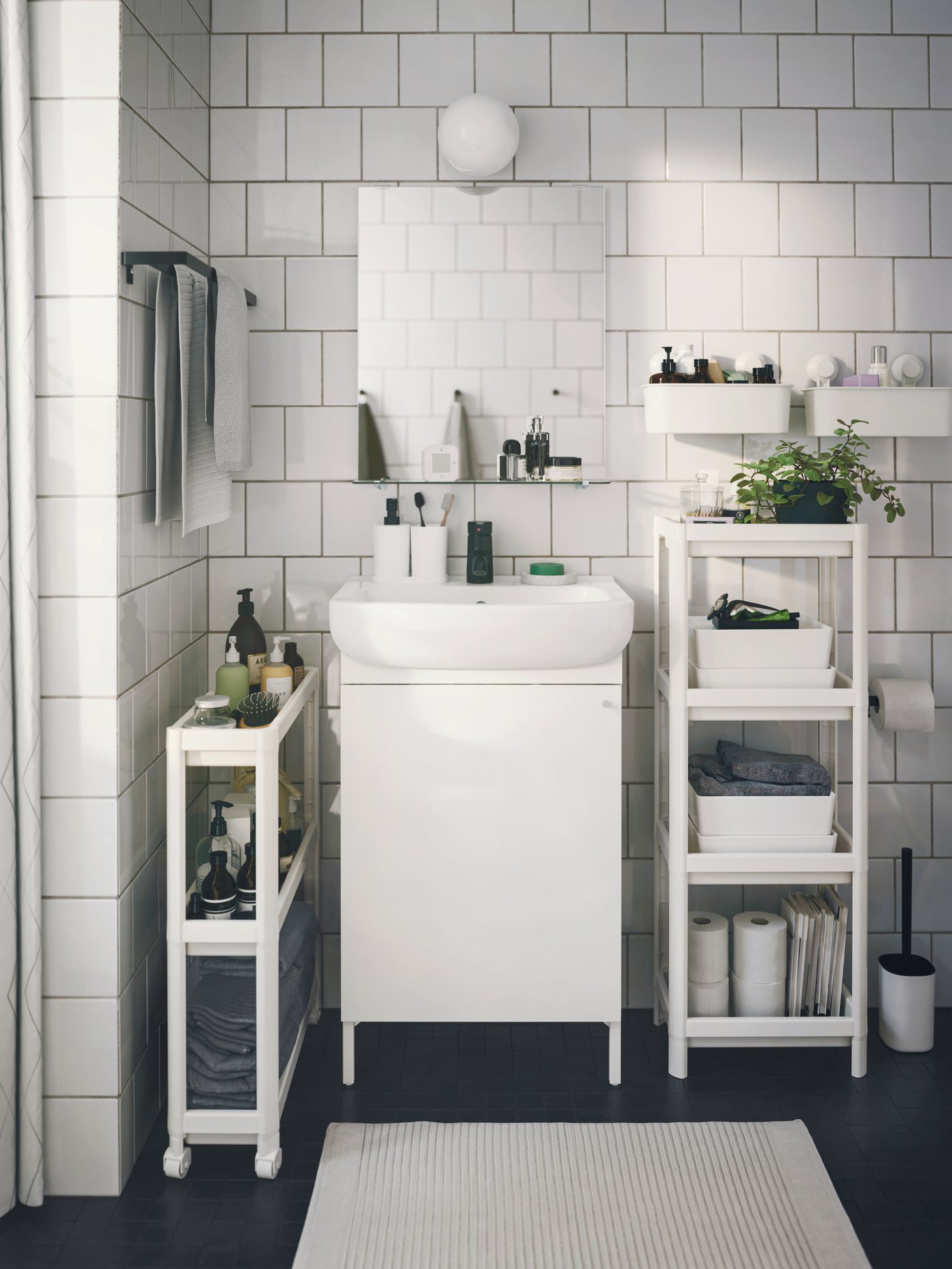 A white STORAVAN 3-piece bathroom set in the bathroom