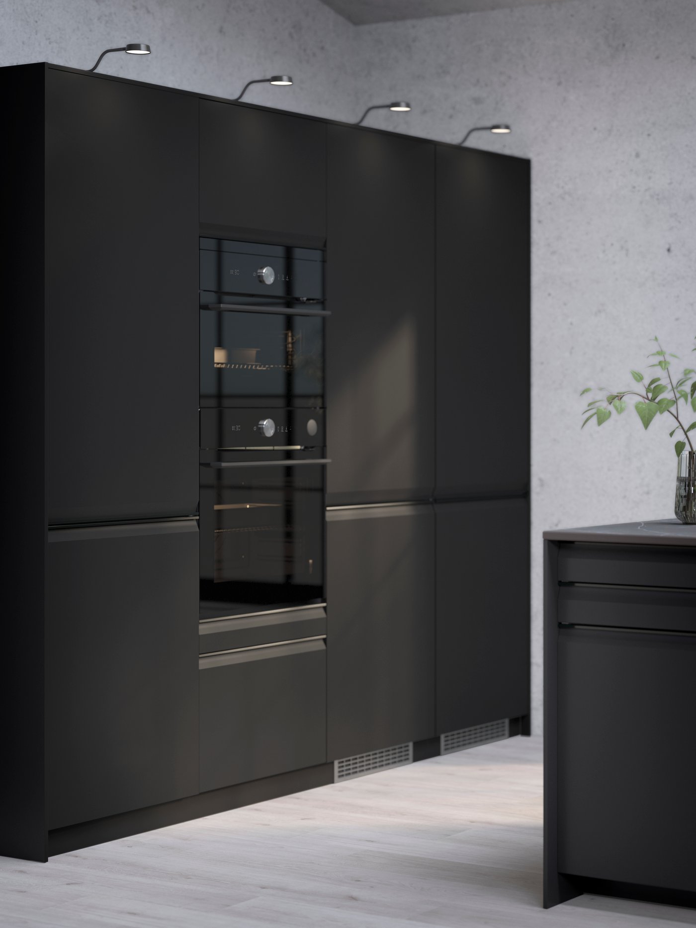 A black/dimmable YTBERG cabinet lighting