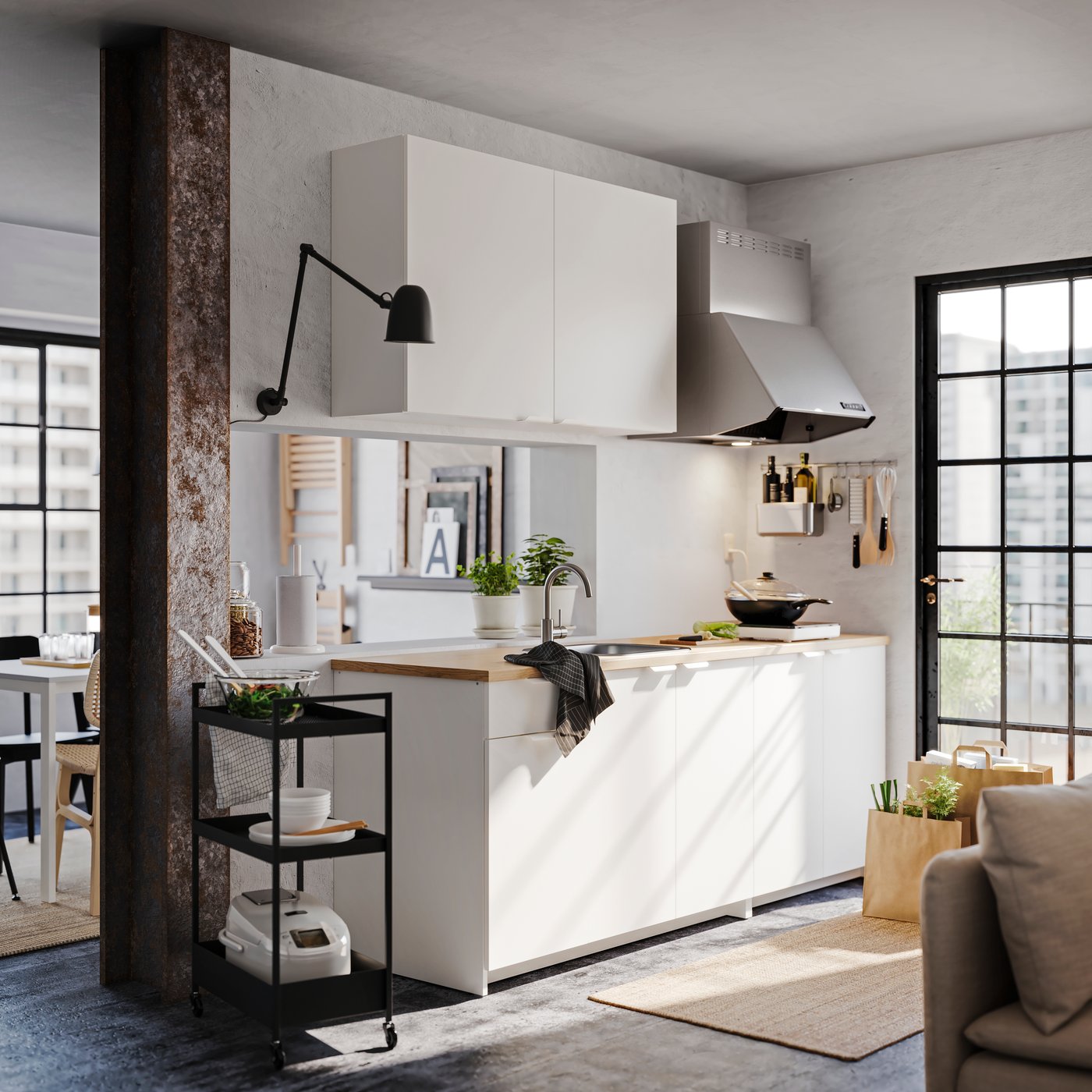 A white KNOXHULT base cabinet with doors
