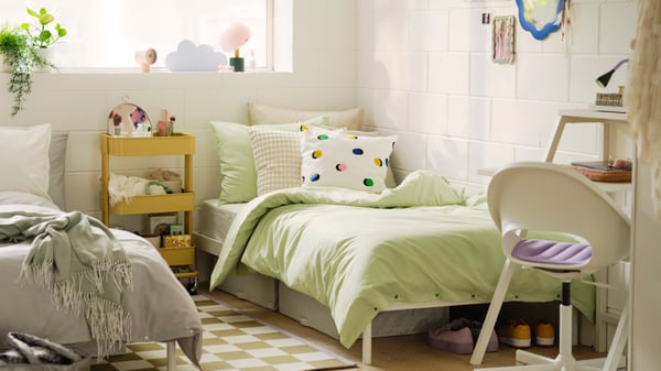 LOBERGET chair in a tween's bedroom.