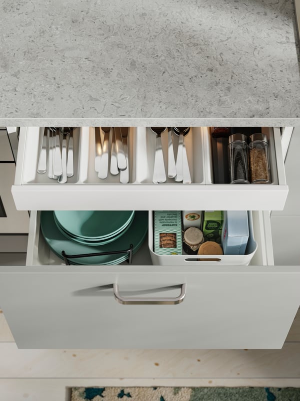 A limestone effect/laminate EKBACKEN worktop