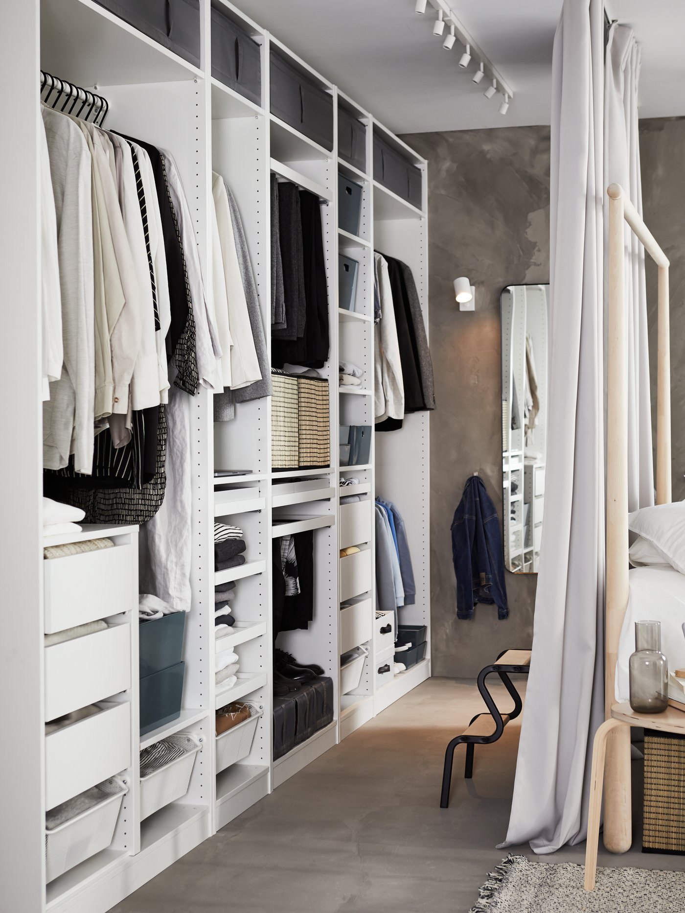 A birch/Luröy GJÖRA bed frame in the bedroom