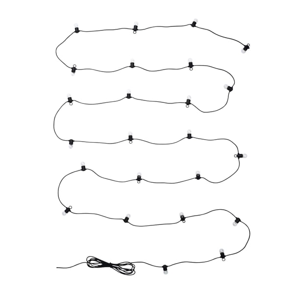 An outdoor black UTSUND LED lighting chain with 24 lights