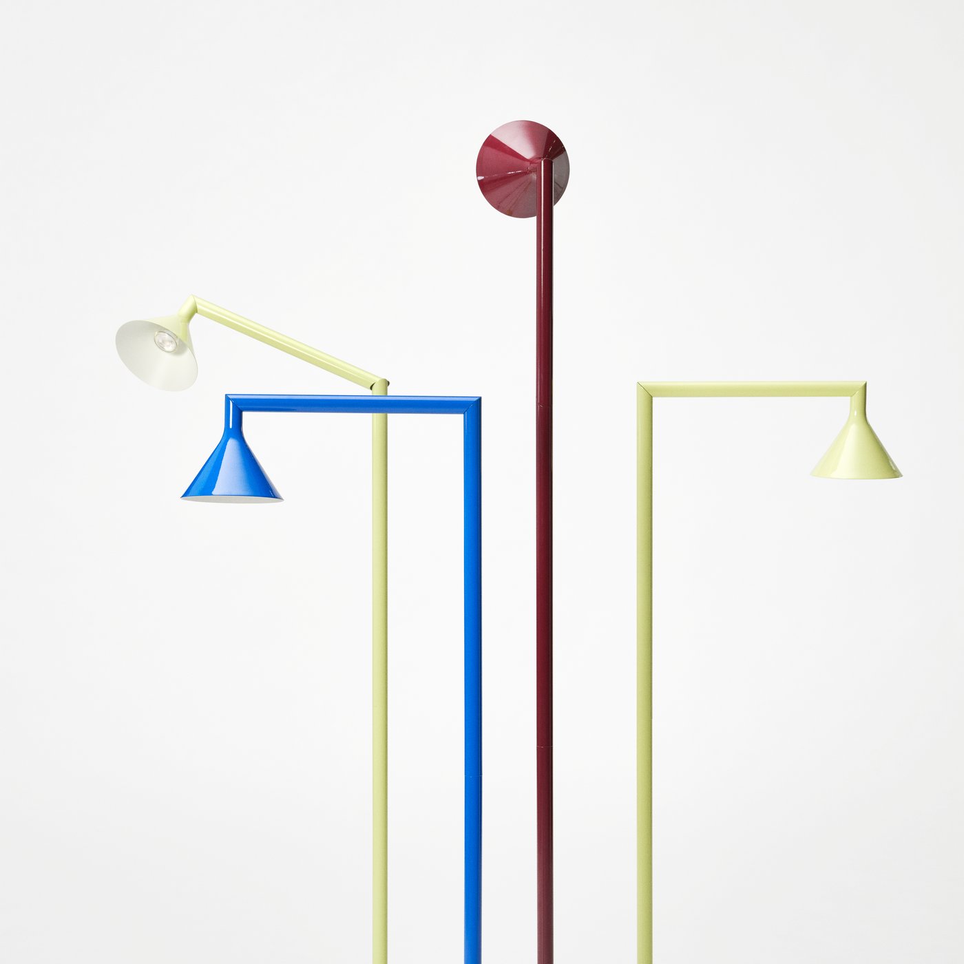 An yellow IKEA PS 2026 floor uplighter