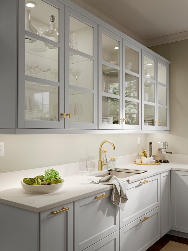 A white marble effect/quartz KASKER custom made worktop