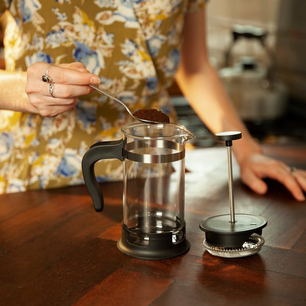 A glass/stainless steel UPPHETTA coffee/tea maker