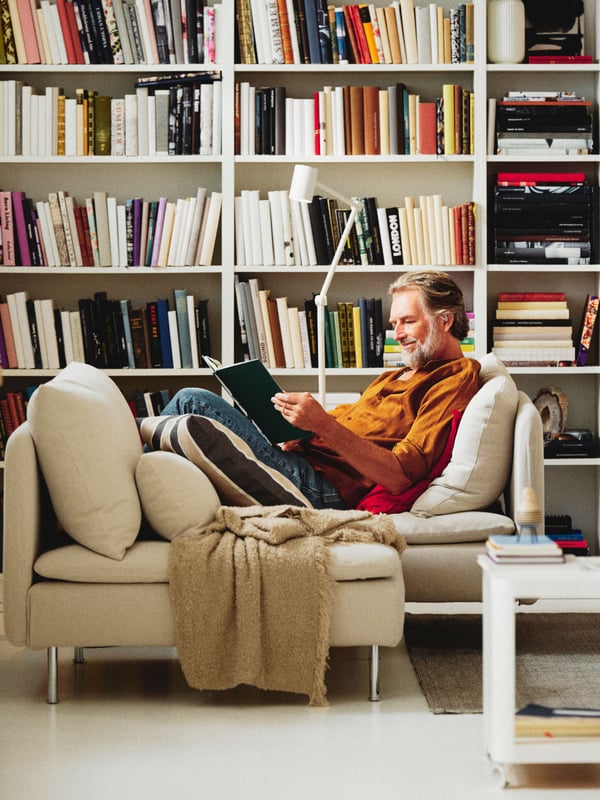 A white TINGBY side table on castors