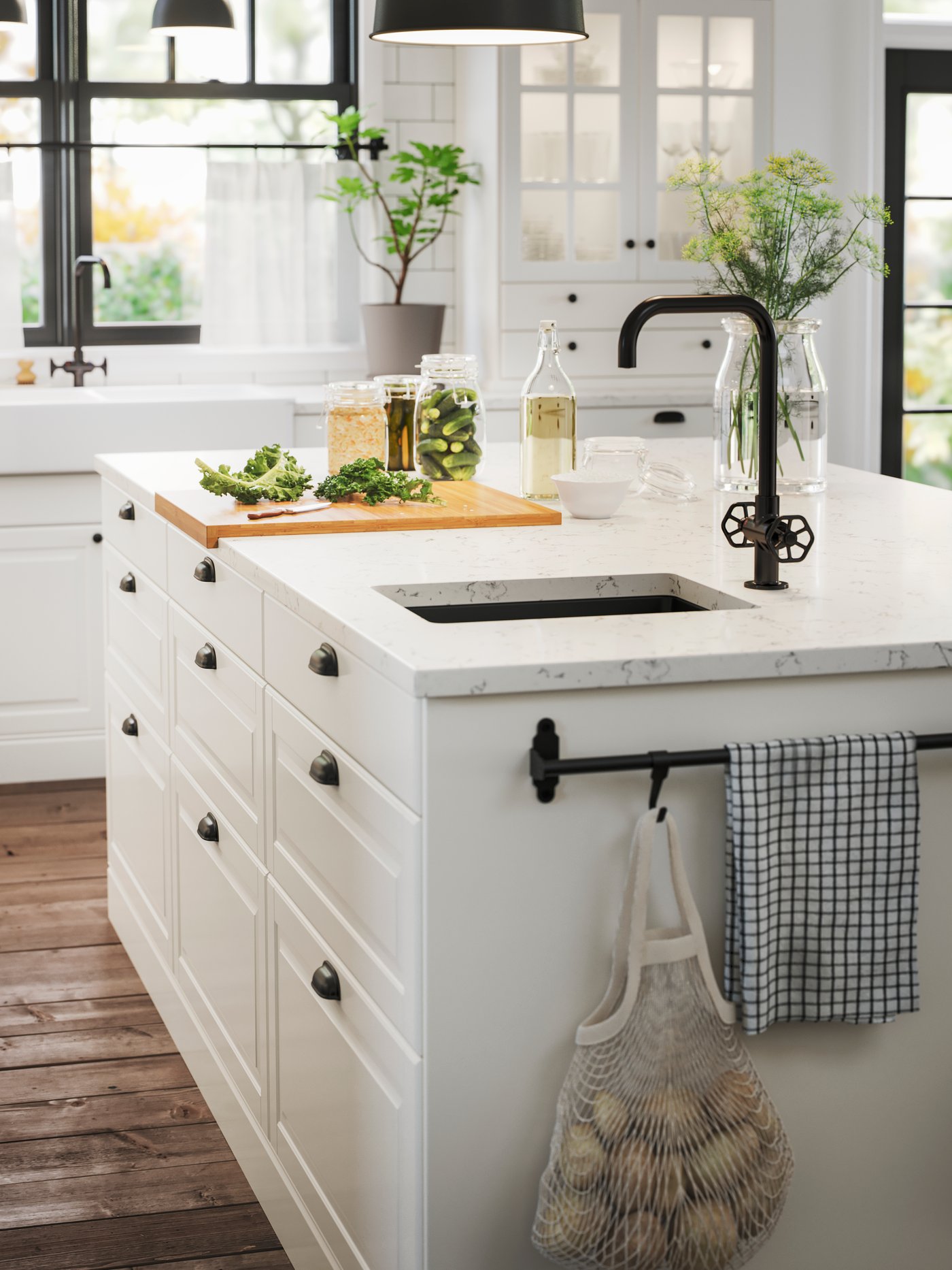 An off-white grey marble effect/quartz KASKER custom made worktop