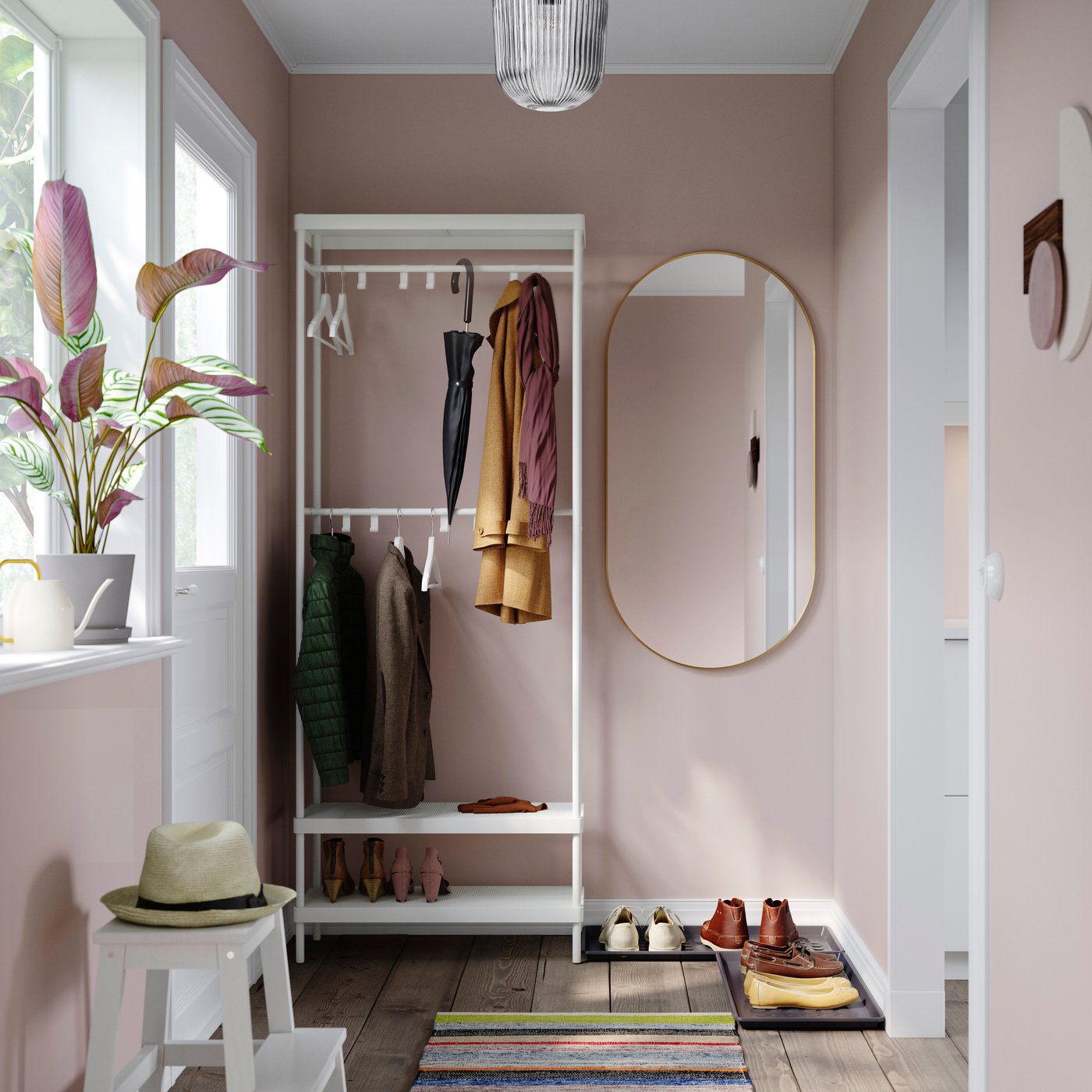 A white/grey MACKAPÄR hallway furniture in the hallway