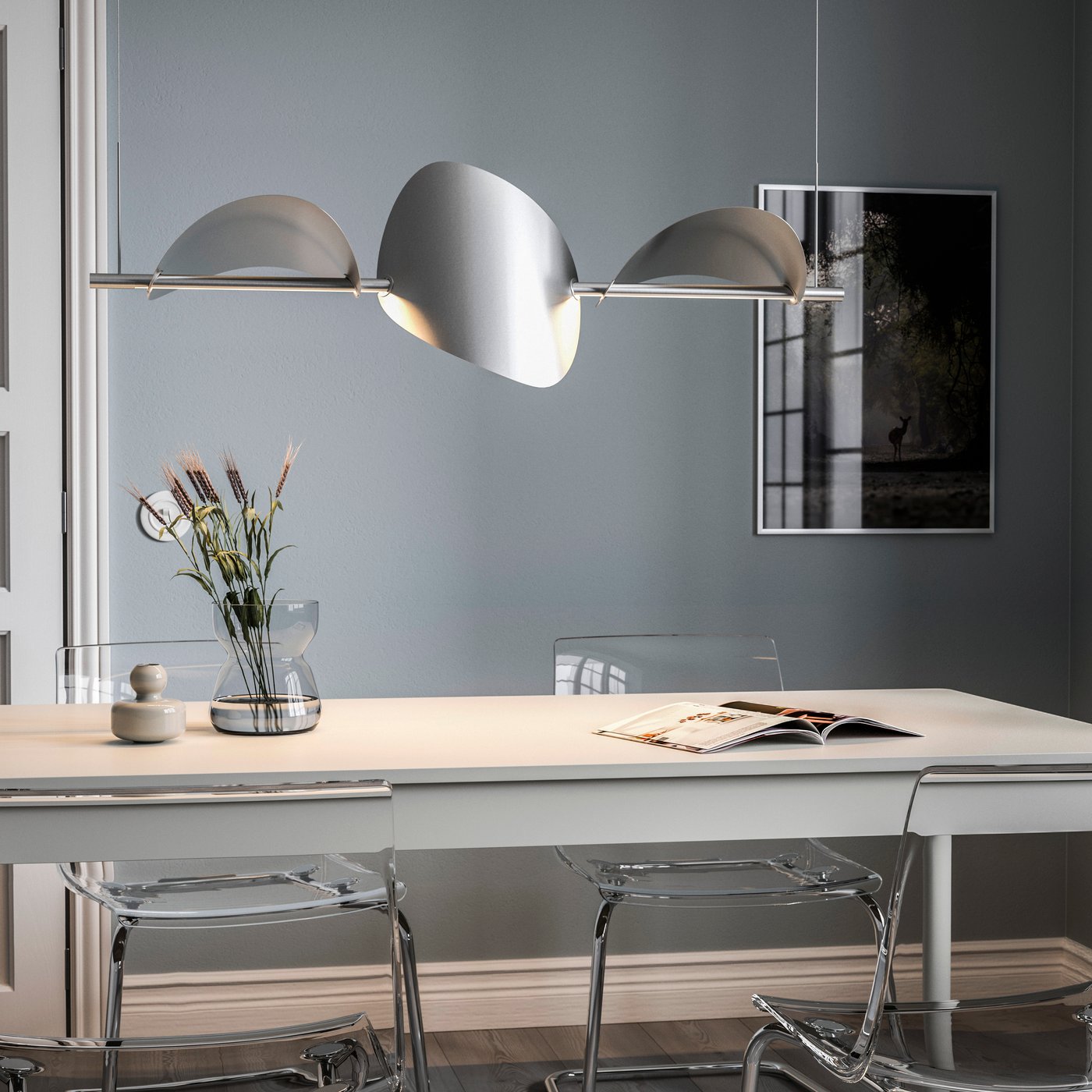 En dæmpbar/mat aluminium BACKSTÖRN LED pendellampe