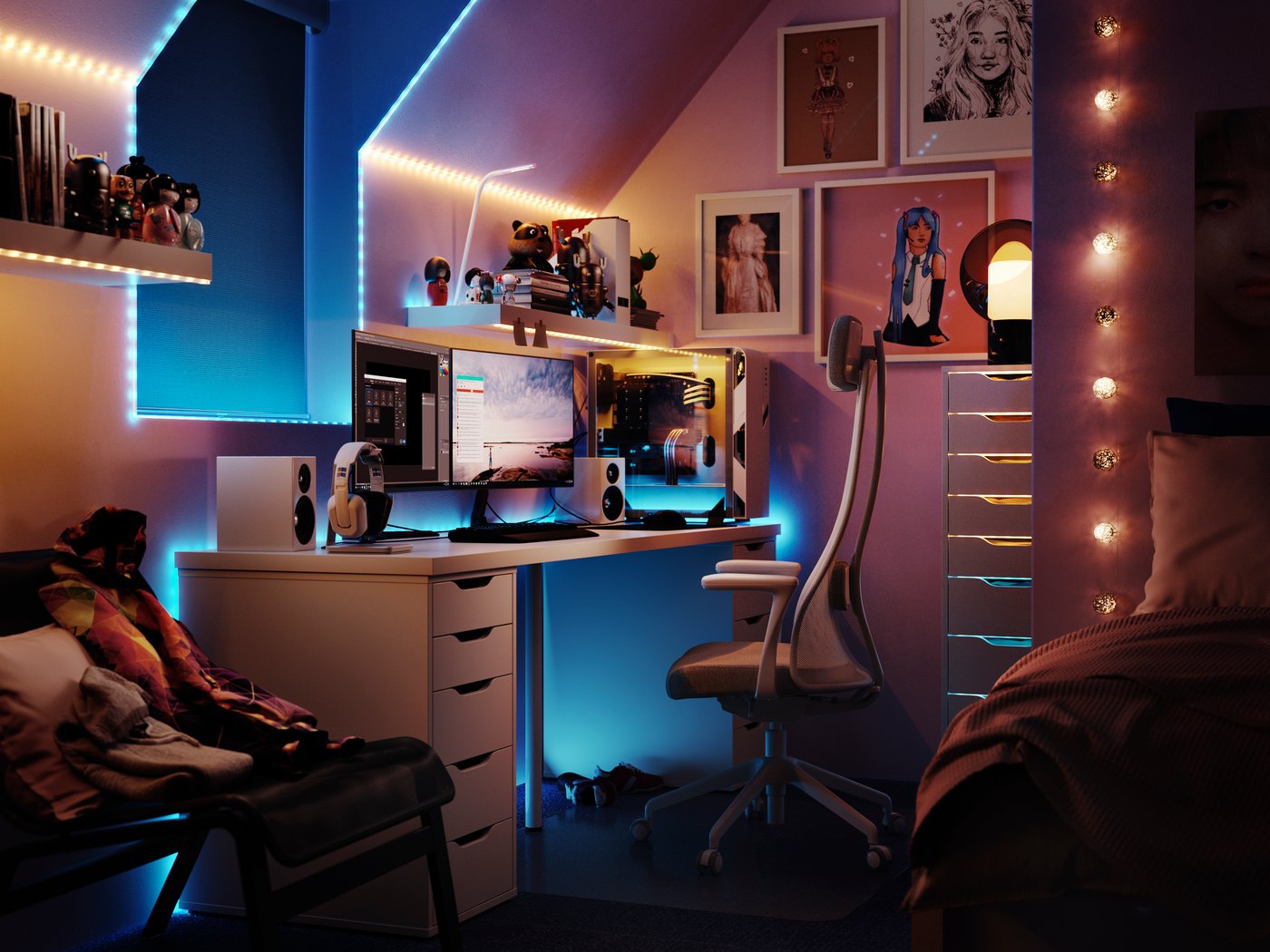 Ein LINNMON/ALEX Schreibtisch 200x60 cm in Weiß fürs Homeoffice