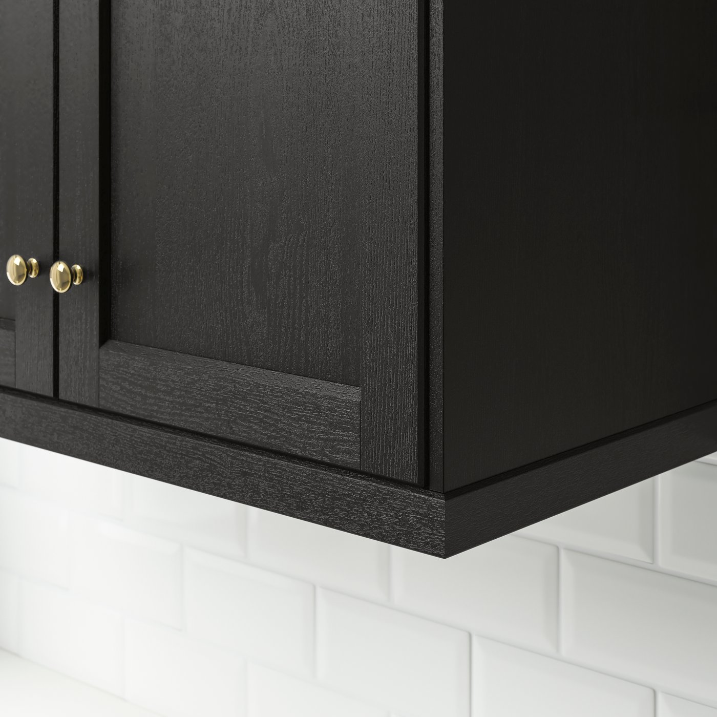 A black stained LERHYTTAN deco strip, contoured edge