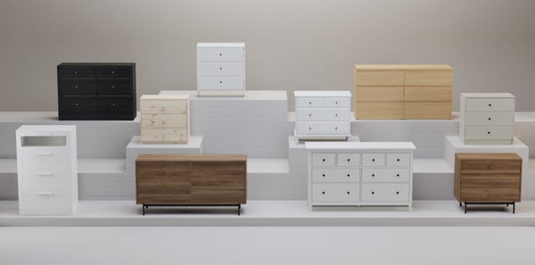 A pine RAST chest of 3 drawers