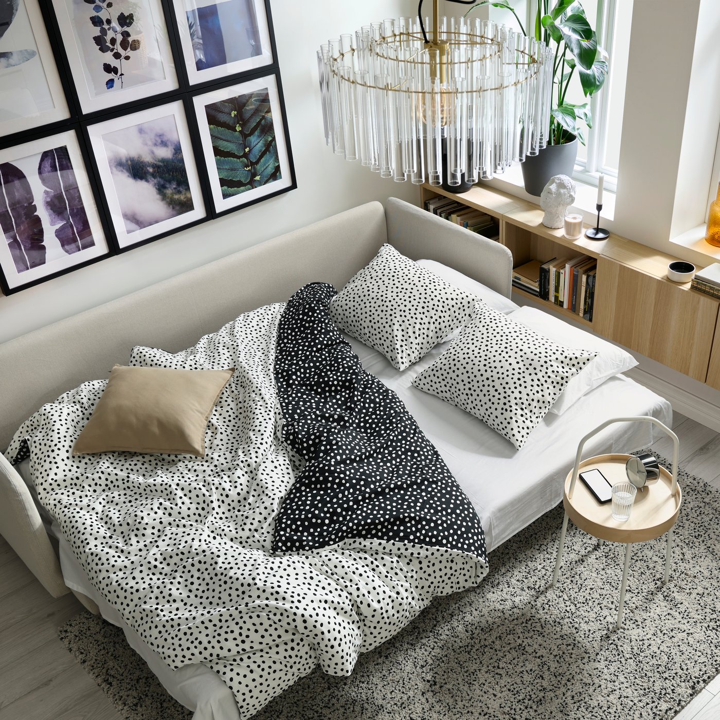 A Gunnared beige SÖDERHAMN 3-seat sofa-bed