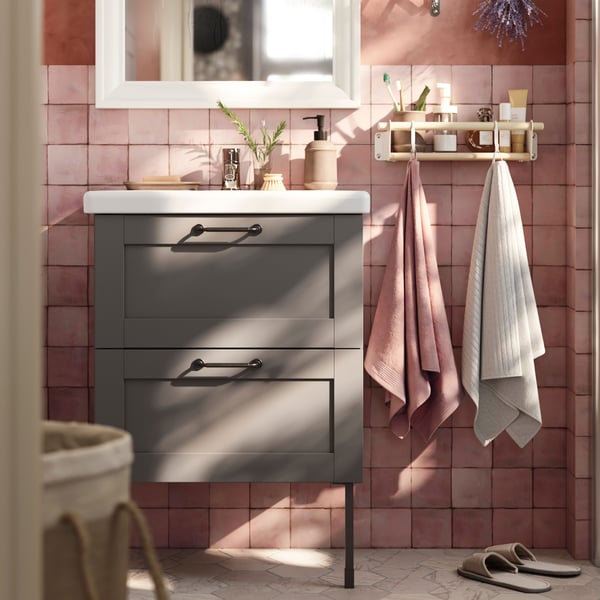 An anthracite ENHET legs f cabinet