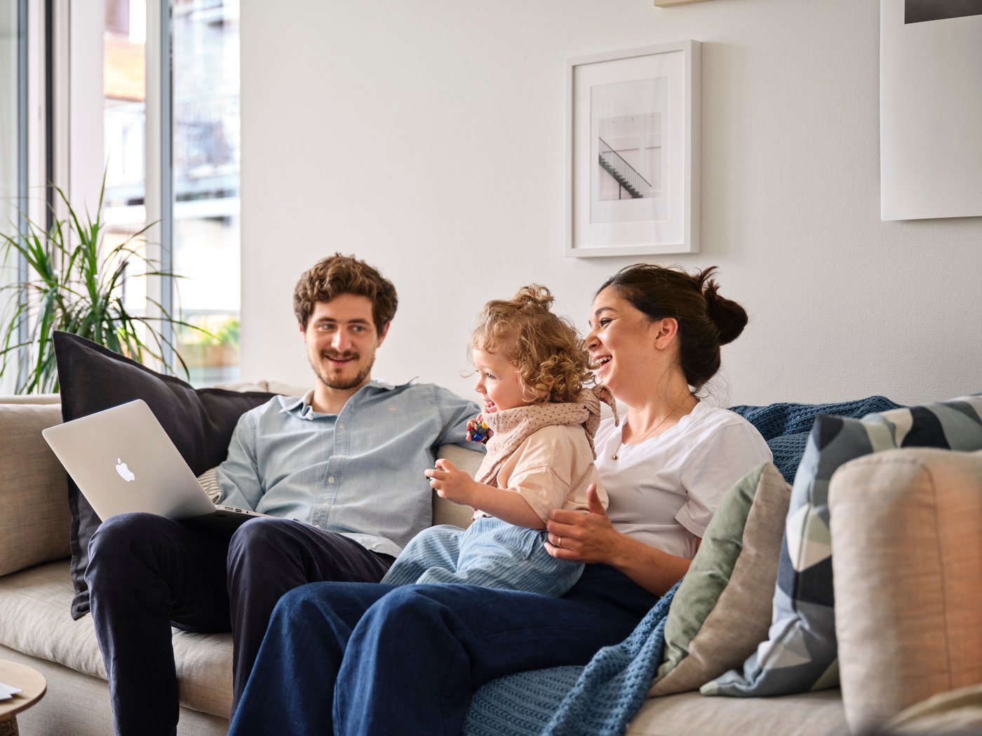 Family is planning a new kitchen on the sofa