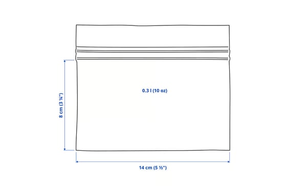 XS size dimensions