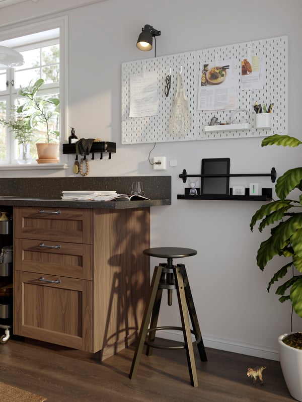 A brown walnut effect ENKÖPING drawer front