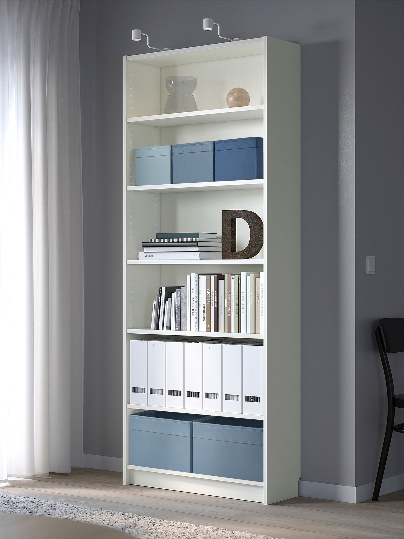 A white BILLY bookcase