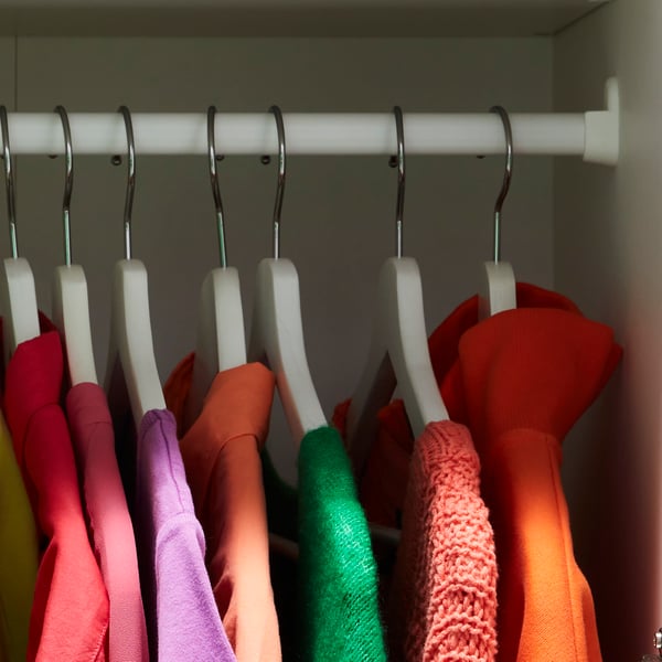 A white VIHALS wardrobe with 2 doors